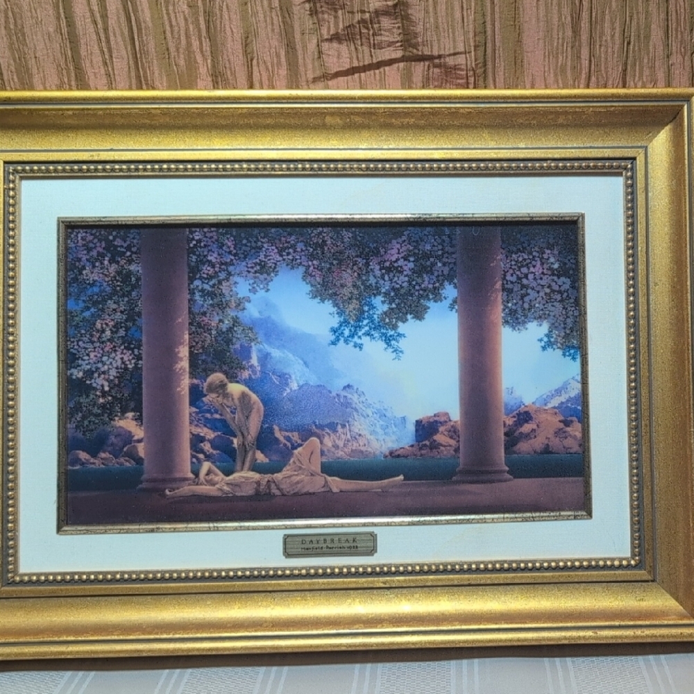 Franklin Mint Gold and Blue Framed Art Print
